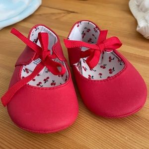 Janie and Jack | Baby Girl Shoes | Red Shoes | 3-6 months baby